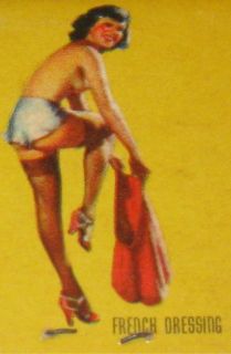 matchbook with a gil elvgren pinup girl on backside overall