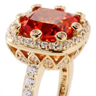Jean Dousset 4ct Absolute™ and Created Padparadscha Frame Rin at