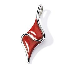 Jay King Red/Orange Coral Sterling Silver Drop Earrings