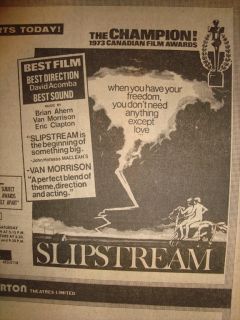 0703412DR Slipstream Eric Clapton Movie Advert March 8 1974 Newspaper