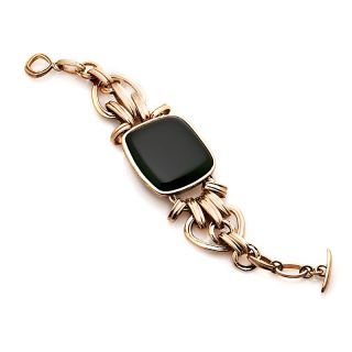 Jewelry Bracelets Chain Studio Barse Bronze Black Onyx 7 1/2