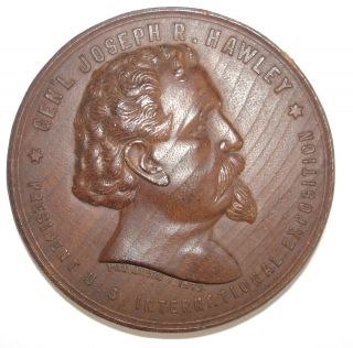1876 International Exhibition Fairmount Park Philadelphia Wooden Medal