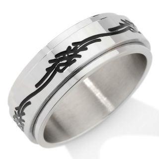 117 683 men s stainless steel tribal design spinner band ring note
