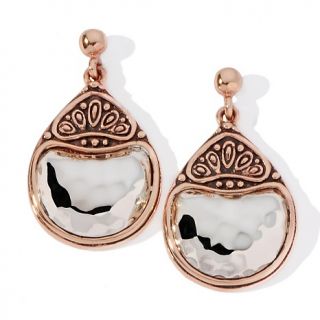 Studio Barse Copper and Sterling Silver Scrollwork Earrings
