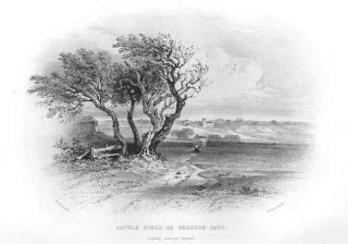 Scotland Battlefield of Preston Pans Antique Print 1859