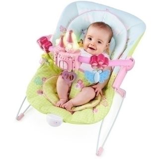 Disney Baby Princess Flowers and Fairytales Castle Pink Bouncer Seat