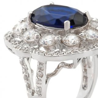 Jewelry Rings Statement Flower Susan Lucci Simulated Sapphire and