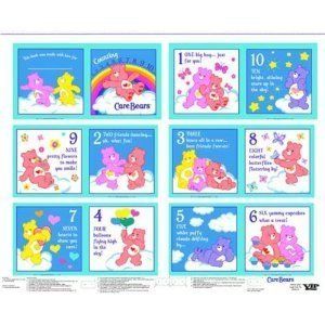 Quilt Cotton Fabric Care Bears Counting Book Panel