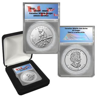  2012 ms69 anacs canada cougar $ 5 silver coin rating 2 $ 119 95 or 3