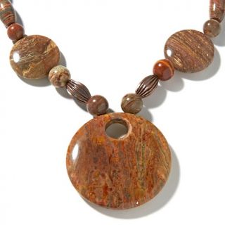 Jay King Red Bear Stone Copper 17 3/4 Necklace