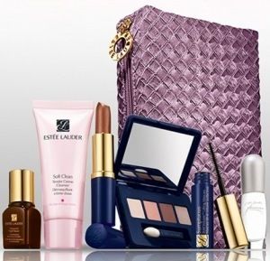 New Estee Lauder 7 PC Gift Set w Cosmetics Bag from Von Maur