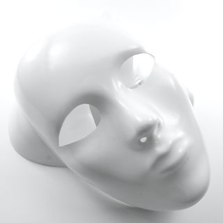 Mask Full Face Plastic Plain   White   Costume Party Fancy Dress
