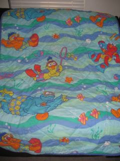  Blanket Throw Underwater Swimming Elmo Bert Ernie Zoe 52 x 40