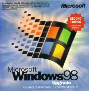 MS Windows 98 2nd Upgrade PC CD Desktop Graphical Interface OS