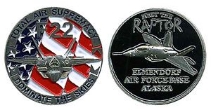 Elmendorf F 22 Raptor AFB Air Force Challenge Coin