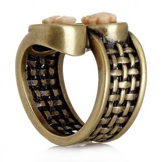 Jewelry Rings Fashion Amedeo NYC® Double Cornelian Cameo Bypass