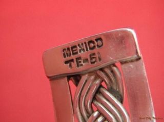 Escobar Braided Rope Motif Sterling Cuff Bracelet Taxco