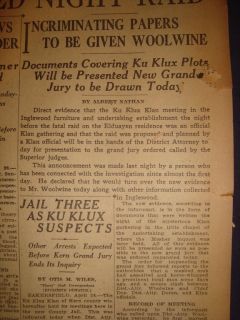 270437CR KU Klux Klan KKK Night RAID Evidence Woolwine April 29 1922