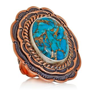 Chaco Canyon Southwest Oval Turquoise Copper Ring