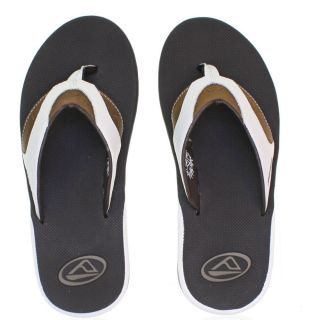 Mens Reef Leather Fanning White Brown Sandals Flip Flops Size 6 12