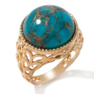 144 763 technibond turquoise with copper matrix cabochon ring note