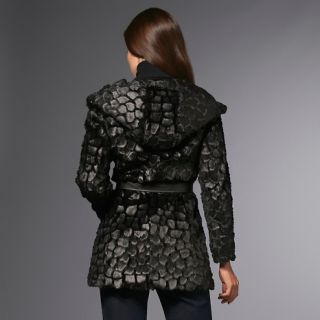 IMAN Platinum Collection Croco Design Faux Fur Jacket at