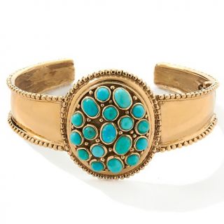 156 445 sally c treasures turquoise bronze 7 cuff bracelet note