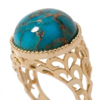 Technibond® Turquoise with Copper Matrix Cabochon Ring