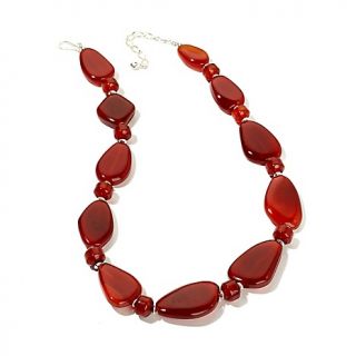 Mine Finds by Jay King Carnelian Bead Sterling Silver 20 1/2 Necklace