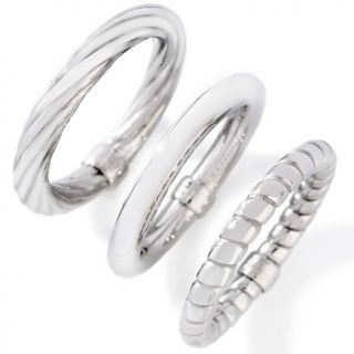 151 828 stately steel set of 3 stackable band rings rating 106 $ 14 95