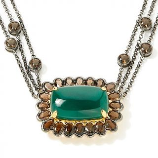 Yours by Loren Green Agate and Smoky Quartz Vermeil 17 3/4 Necklace