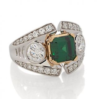 158 393 absolute 4 24ct emerald color 2 tone band ring rating 10 $ 79