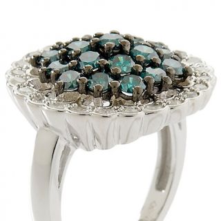 151 377 1 98ct blue and white diamond sterling silver ring rating 2 $