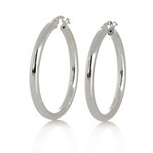 La dea Bendata Diamond Cut Sterling Silver Hoop Earrings at