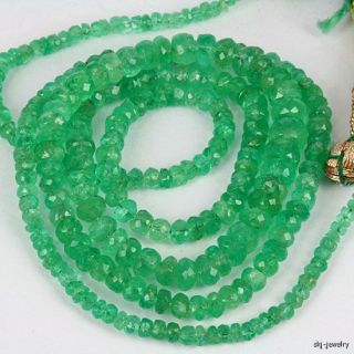  Colombian Emerald Gemstone Bead Strand   High Grade Natural Emerald