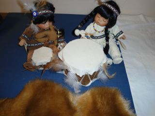 Emerald Doll Collection Indian Dolls Willie Wanda Good Used CondT