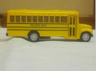 Yellow Toy School Bus with Stop Sign on Side Kids Toy