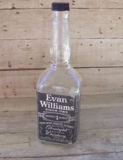 Evan Williams Straight Bourbon Whiskey Bottle Empty