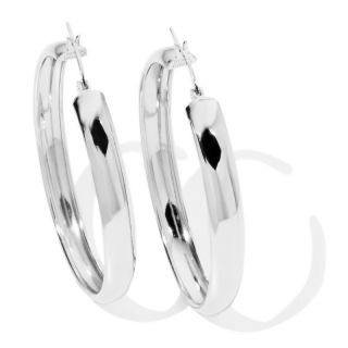 162 622 technibond platinum plated technibond oval hoop earrings