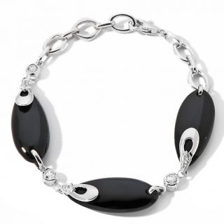 157 967 black onyx white topaz and diamond accent sterling silver