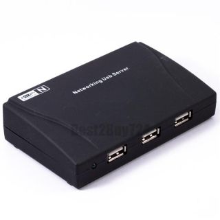 USB 2 0 to Ethernet Network Server Adapter with 4 Port Hub RJ45 Port