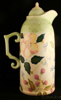 Tracy Porter Handpainted EVELYN Ceramic Thermos Carafe Rare