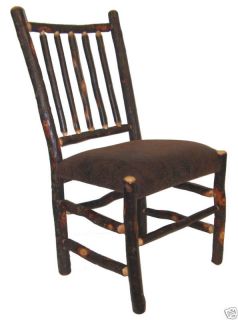 Hickory Upholstered Dining Chair Rustic Leather Look