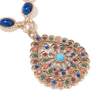 Graziano Global Getaway Multicolor Stone 18 Drop Necklace