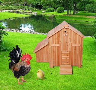 Pawhut Deluxe Wood Chicken Poultry Coop Hen House Farm