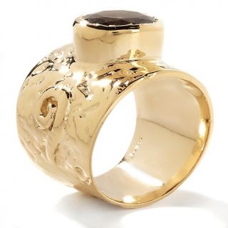 Bellezza Baronessa 3.50ct Gemstone Yellow Bronze Hammered Ring at