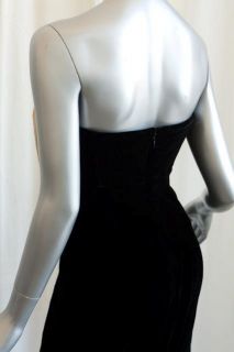 Michon Schur Velvet Long Strapless Gown Dress 38 4 New