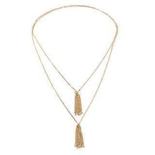 Technibond® Double Tassel Drop Scarf 27 1/2 Necklace at