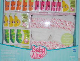 New Baby Alive Doll Food Juice Diaper Nappies Refill Set