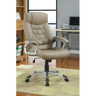 Contemporary Executive Swivel Chair Upholstered Beige